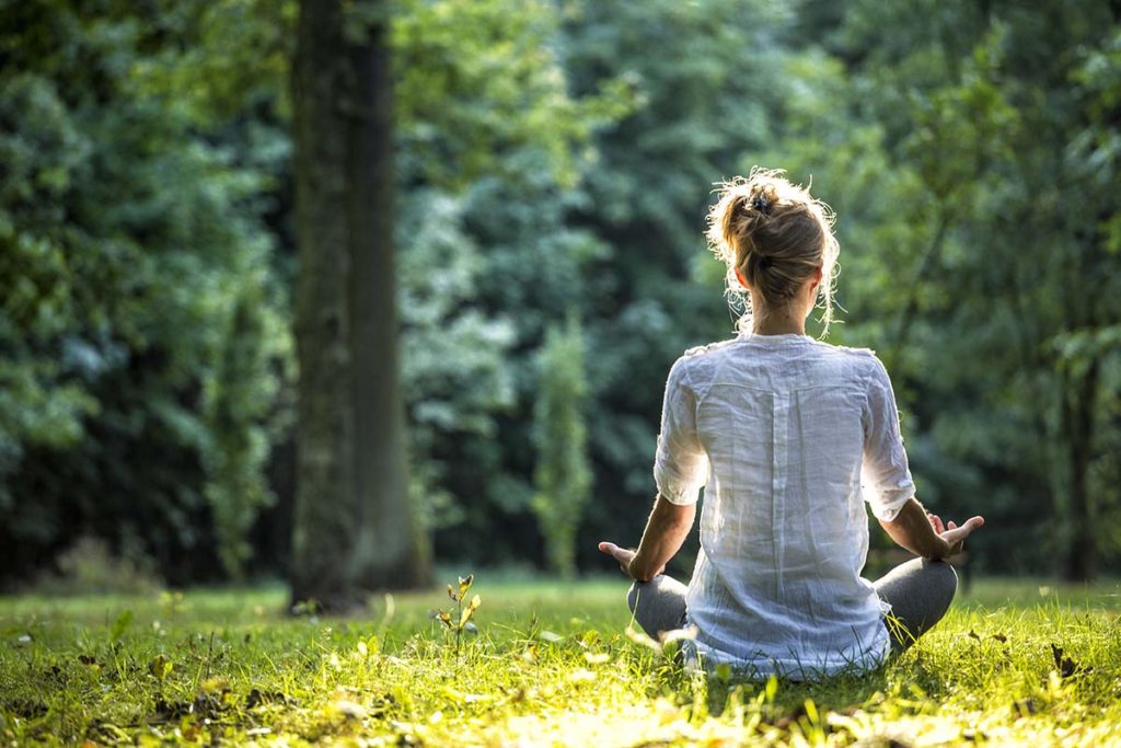 woman outside meditation knowing can mindfulness meditation work for addiction