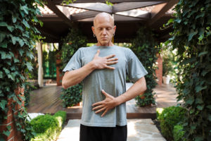 man experiencing the benefits of breathwork for recovery