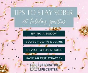 tips to stay sober at holiday parties