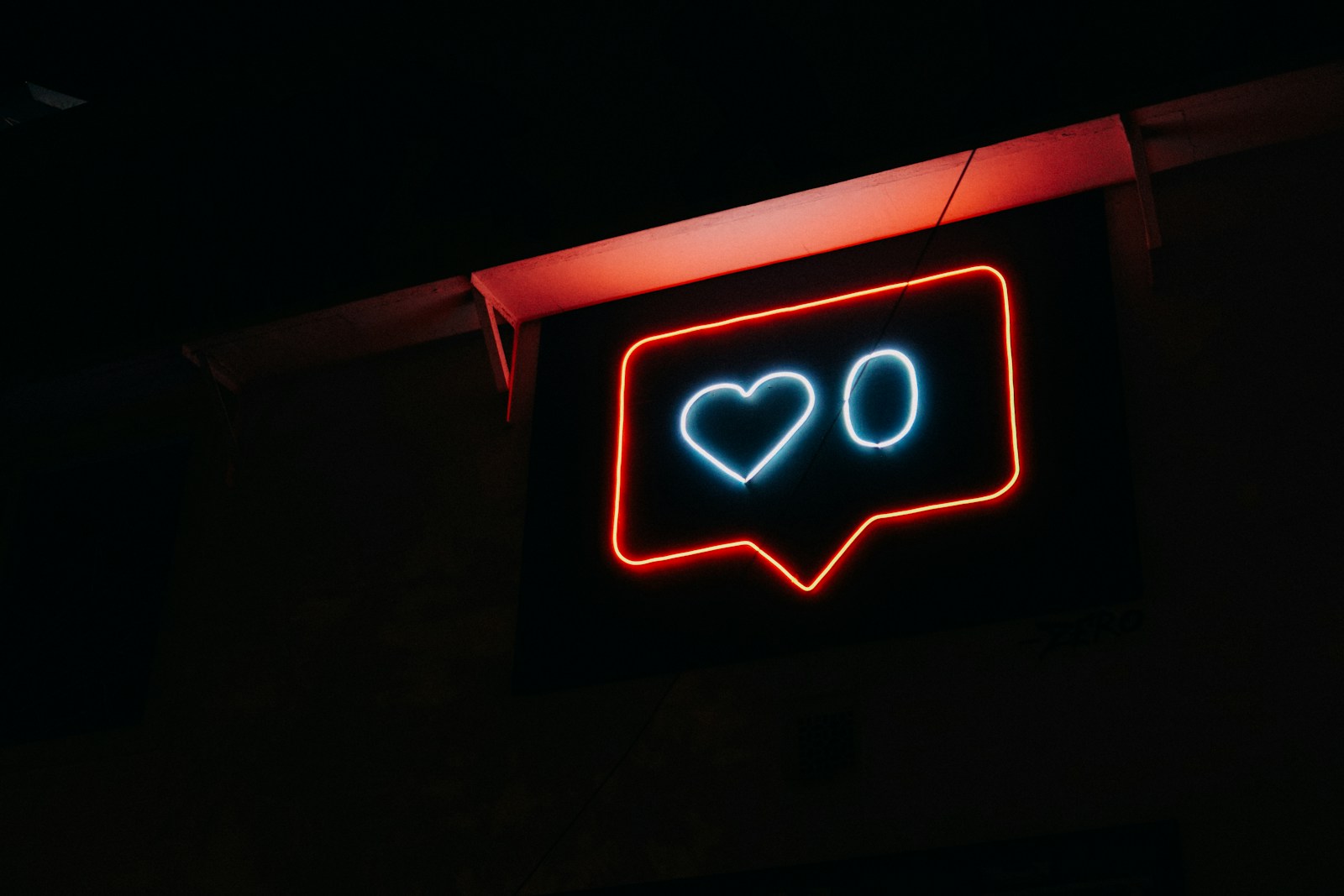 neon signage, social media anxiety